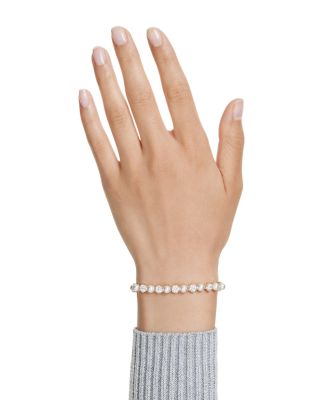 Matrix Cubic Zirconia & Imitation Pearl Tennis Bracelet
