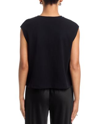 Supima Cotton Interlock Sleeveless Crewneck Tank Top