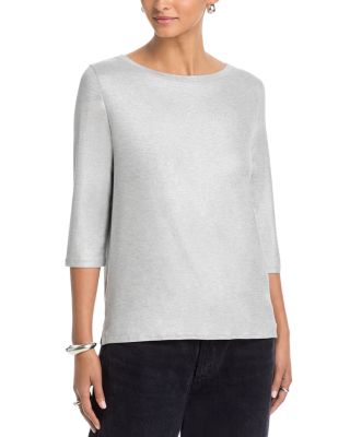 Boat Neck Three Quarter Sleeve Tee