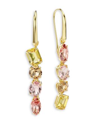 Gema Mixed Crystal Asymmetrical Linear Drop Earrings