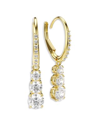 Stilla Attract Triple Crystal Charm Hoop Earrings