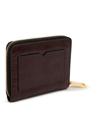 Lena Hex Leather Zip Wallet