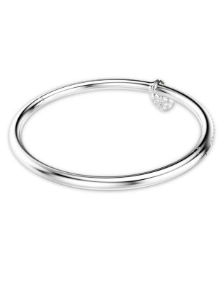 Idyllia Crystal & Cubic Zirconia Heart Charm Bangle Bracelet