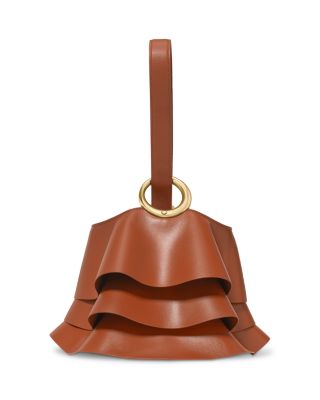 Halo Pleated Wave Mini Leather Bucket Bag