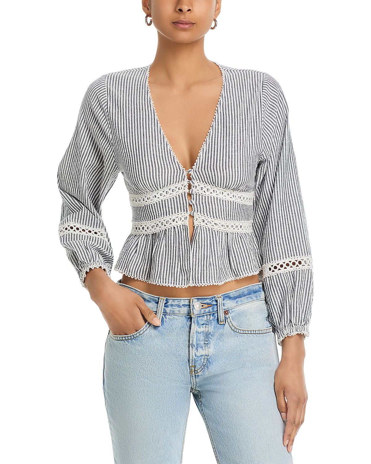 Vintage Havana Stripe Long Sleeve Blouse