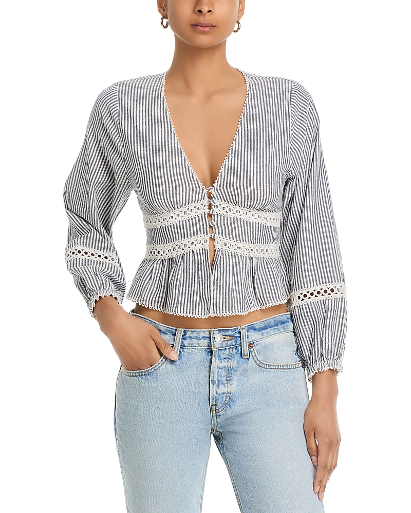 Vintage Havana Stripe Long Sleeve Blouse