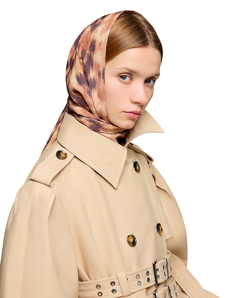 Ganni Leopard Print Wrap Scarf