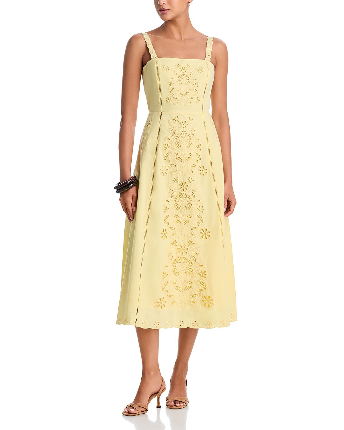 Aqua Embroidered Midi Dress - Exclusive