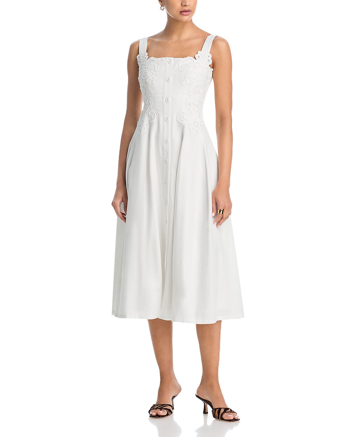 Aqua Lace Applique Midi Dress - Exclusive