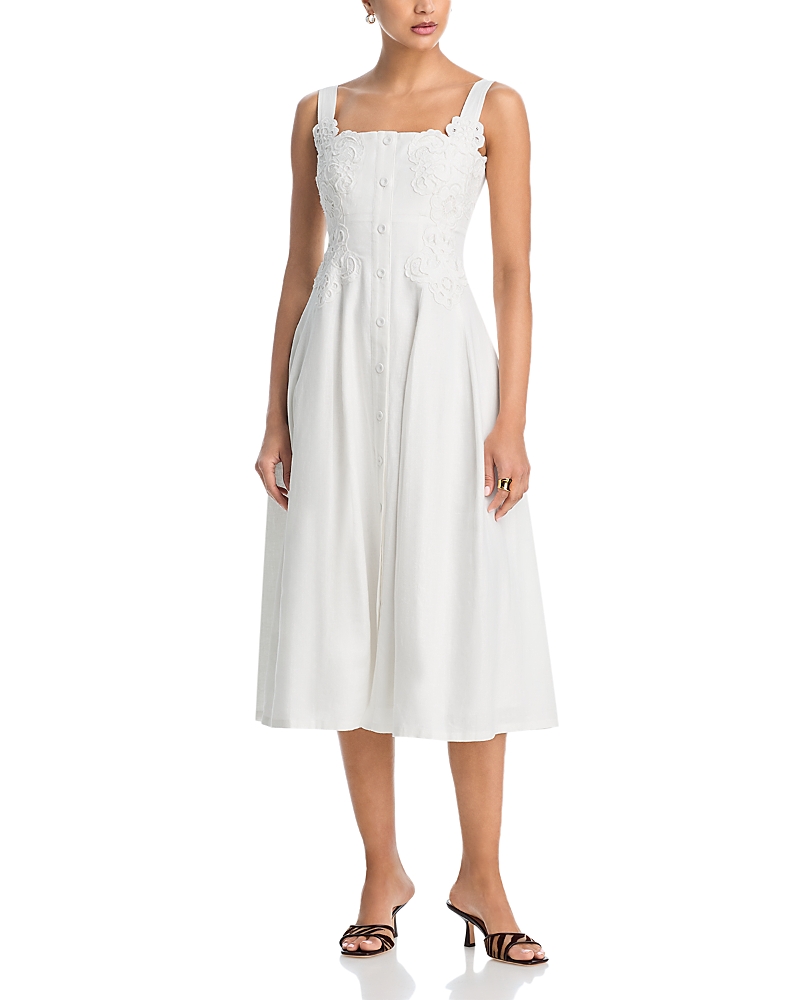 Aqua Lace Applique Midi Dress - Exclusive