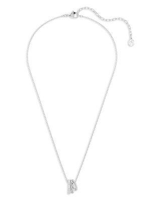 Hyperbola Cubic Zirconia Triple Hoop Pendant Necklace, 14.87-17.75"