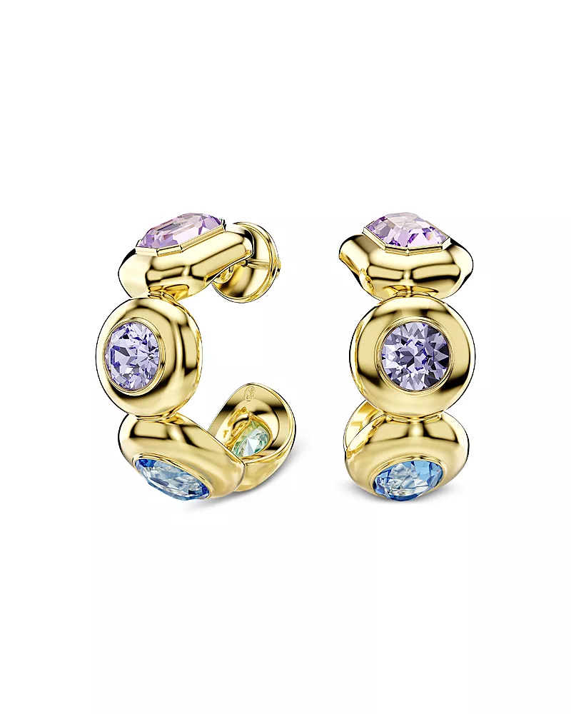 Swarovski Gema Mixed Crystal Open Hoop Earrings