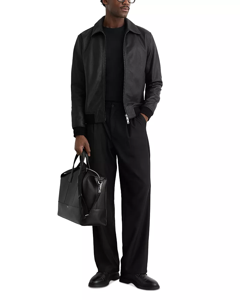 Reiss Leather Zip Through Jacket