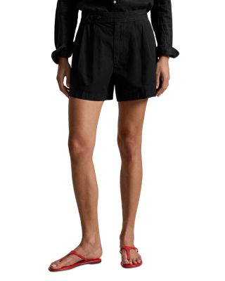 Pleated Cotton Shorts