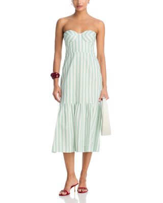 Stripe Bustier Midi Dress - Exclusive