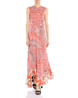 Ruffled Hem Long Sleeveless Dress