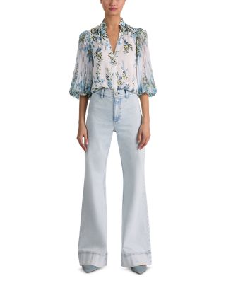 Ilan Pleated Blouson Sleeve Top