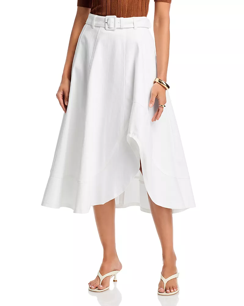 Cinq a Sept White Denim Zelda Skirt