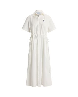 Cotton Drawcord Maxi Shirtdress