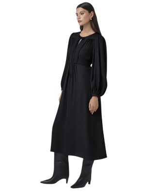 Layla Crepe Tie Neck Midi Dress