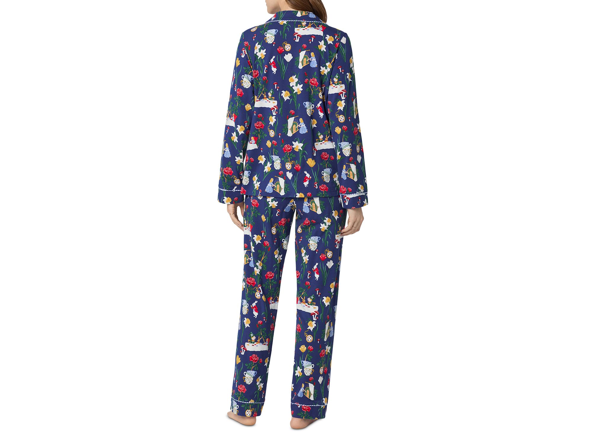 Long Sleeve Classic Cotton Stretch Jersey Pajama Set — Image 3