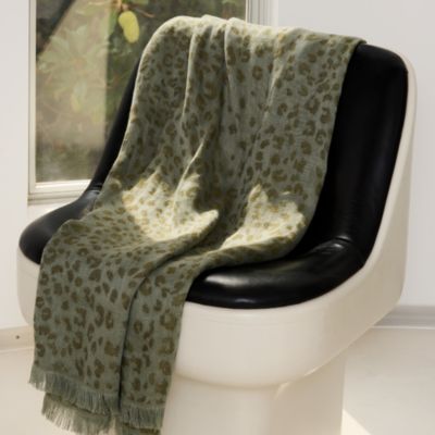Fauve Leopard Linen Jacquard Throw