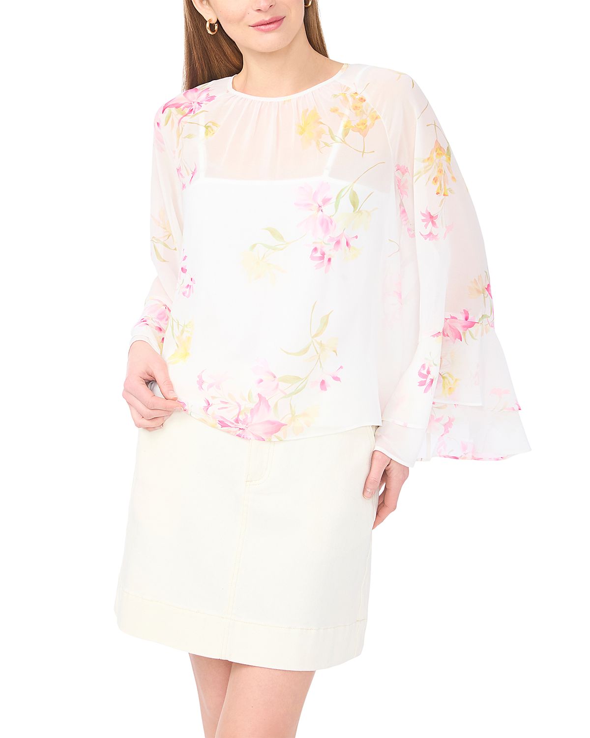 Vince Camuto Double Ruffle Sleeve Blouse