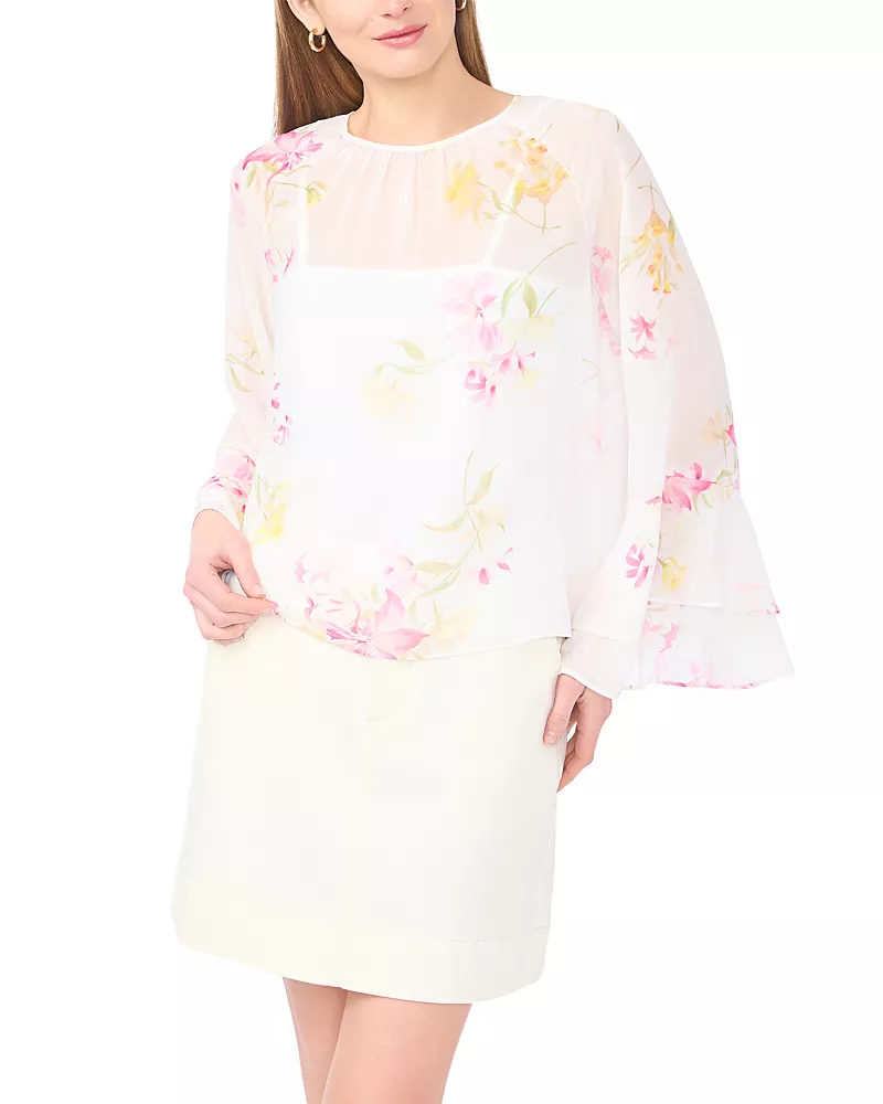 Vince Camuto Double Ruffle Sleeve Blouse