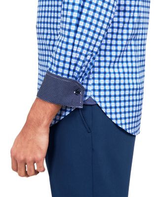 Slim Fit Small Windowpane Performance Dress Shirt