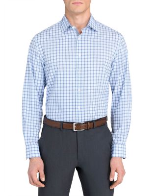 Slim Fit Plaid Performance Dress Shirt
