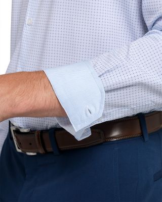 Slim Fit Interlocked Geo Performance Dress Shirt