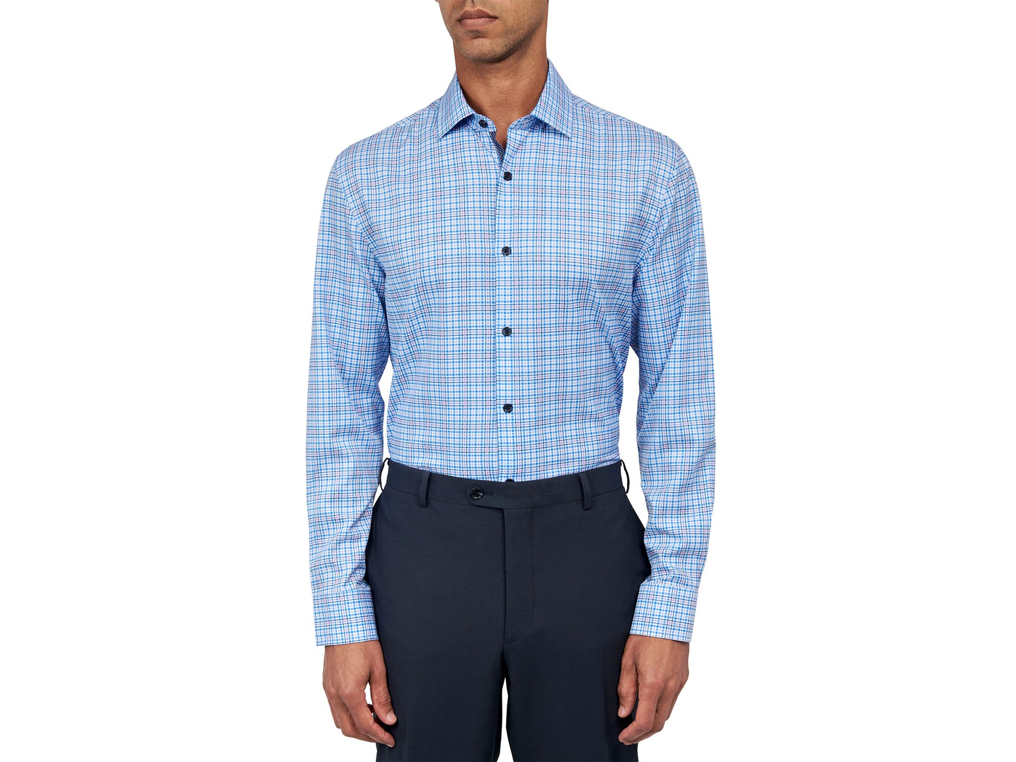 Slim Fit Check Performance Dress Shirt