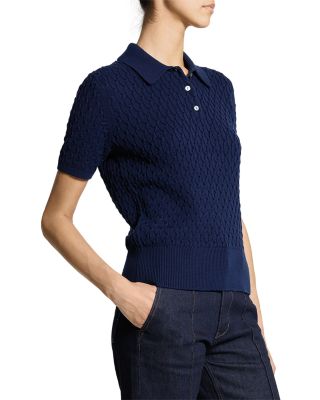 Cable Knit Polo Shirt