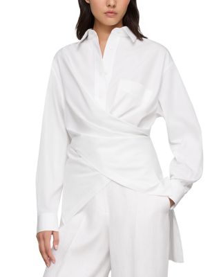 Long Sleeve Convertible Oversized Blouse