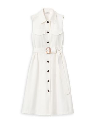 Sleeveless Knee Length Shirt Dress