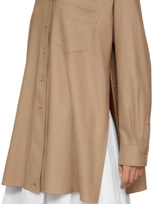 Long Sleeve Convertible Oversized Blouse