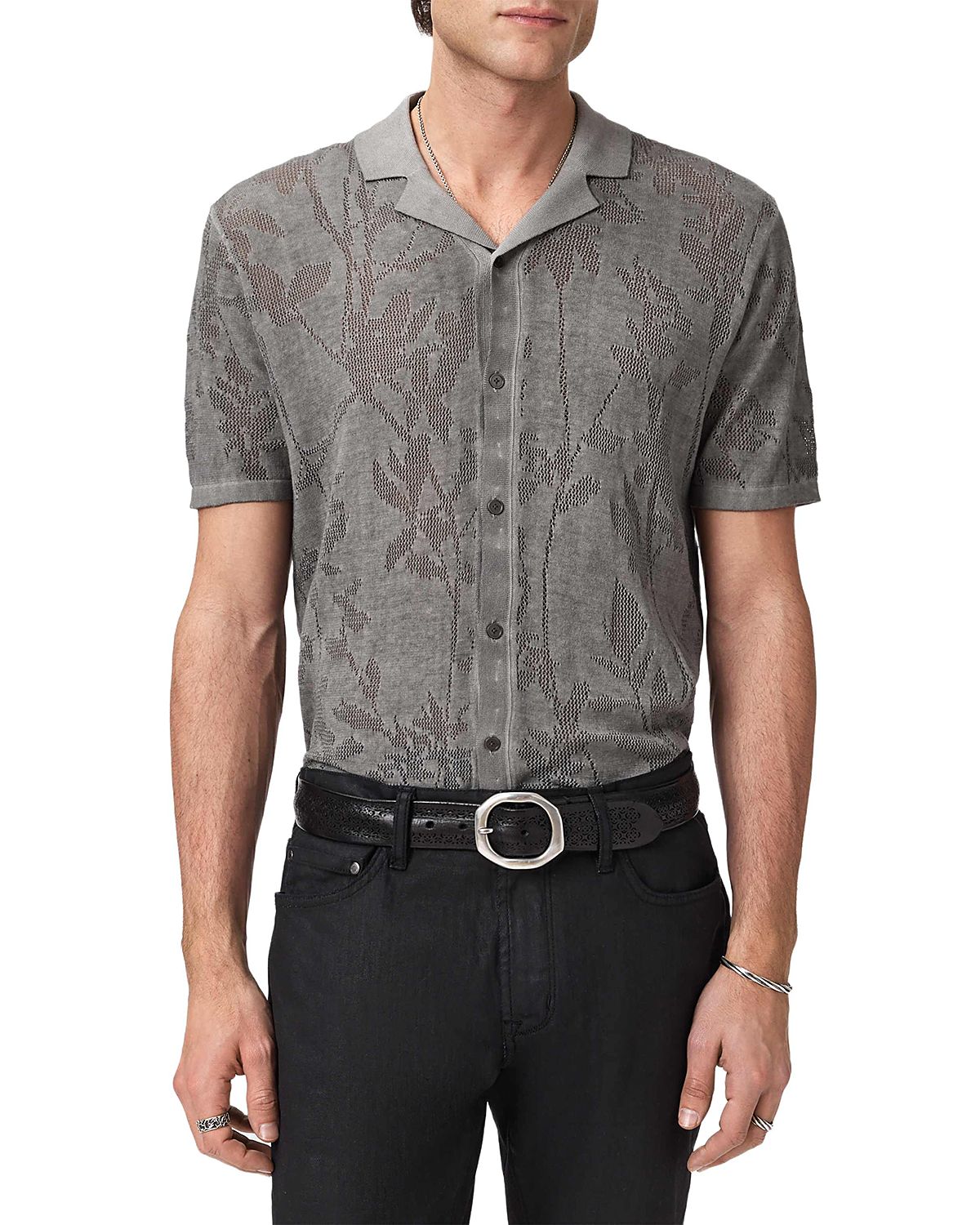 John Varvatos Miguel Camp Collar Floral Shirt