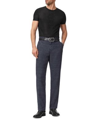 Rose Vine Embroidery Linen Crewneck Tee