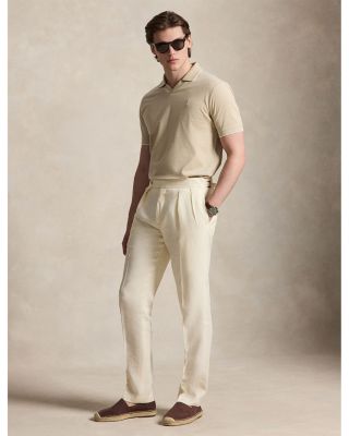 Short Sleeve Tonal Jacquard Mesh Polo Shirt