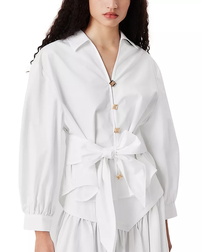 TRESSE Popeline Tie Waist Blouse