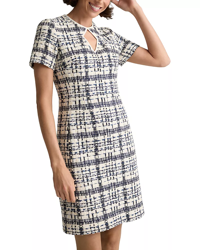St. John St. Tropez Tweed Short Sleeve Dress