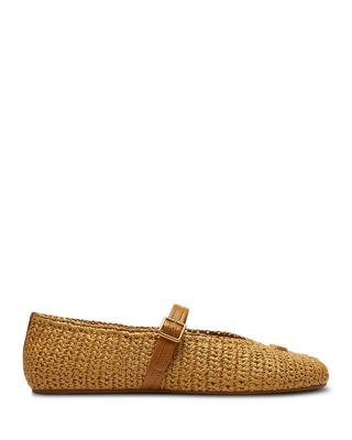 Women's Sculpted Mary Jane Raffia Flats