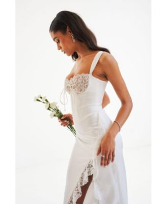  Freddie Lace Satin Maxi Corset Dress