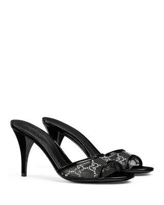 Women's Crystal Embellished Mesh Slide Sandals