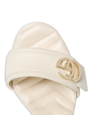 Women's Double G Leather High Heel Platform Sandals