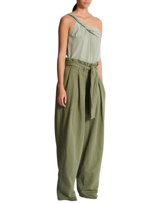  Twill High-Waisted Trousers