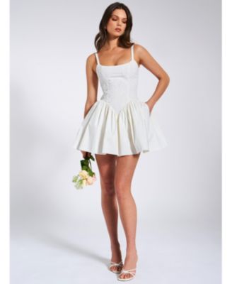  Kadi  Cotton Drop Waist Corset Mini Dress