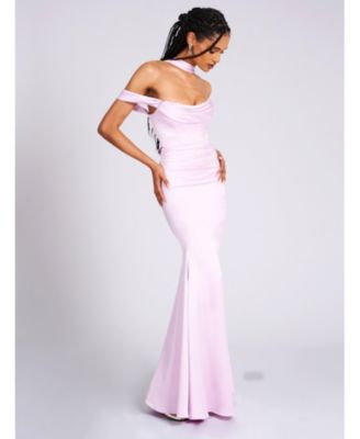  Ivona Corset Halter Neck Satin Gown