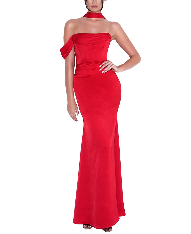 Miss Circle Ivona Halter Neck Double Duchess Satin Corset Gown