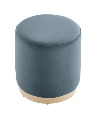 Tilden 16" Round Performance Velvet Upholstered Ottoman
